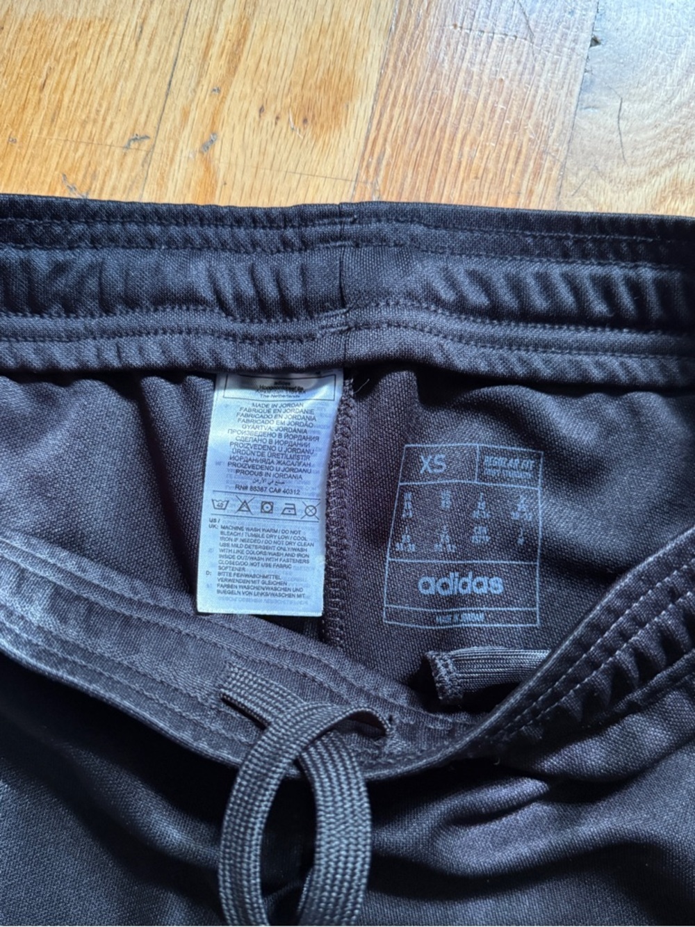 adidas Black Jogger Pants with White Side Stripes - Picture 2 of 7